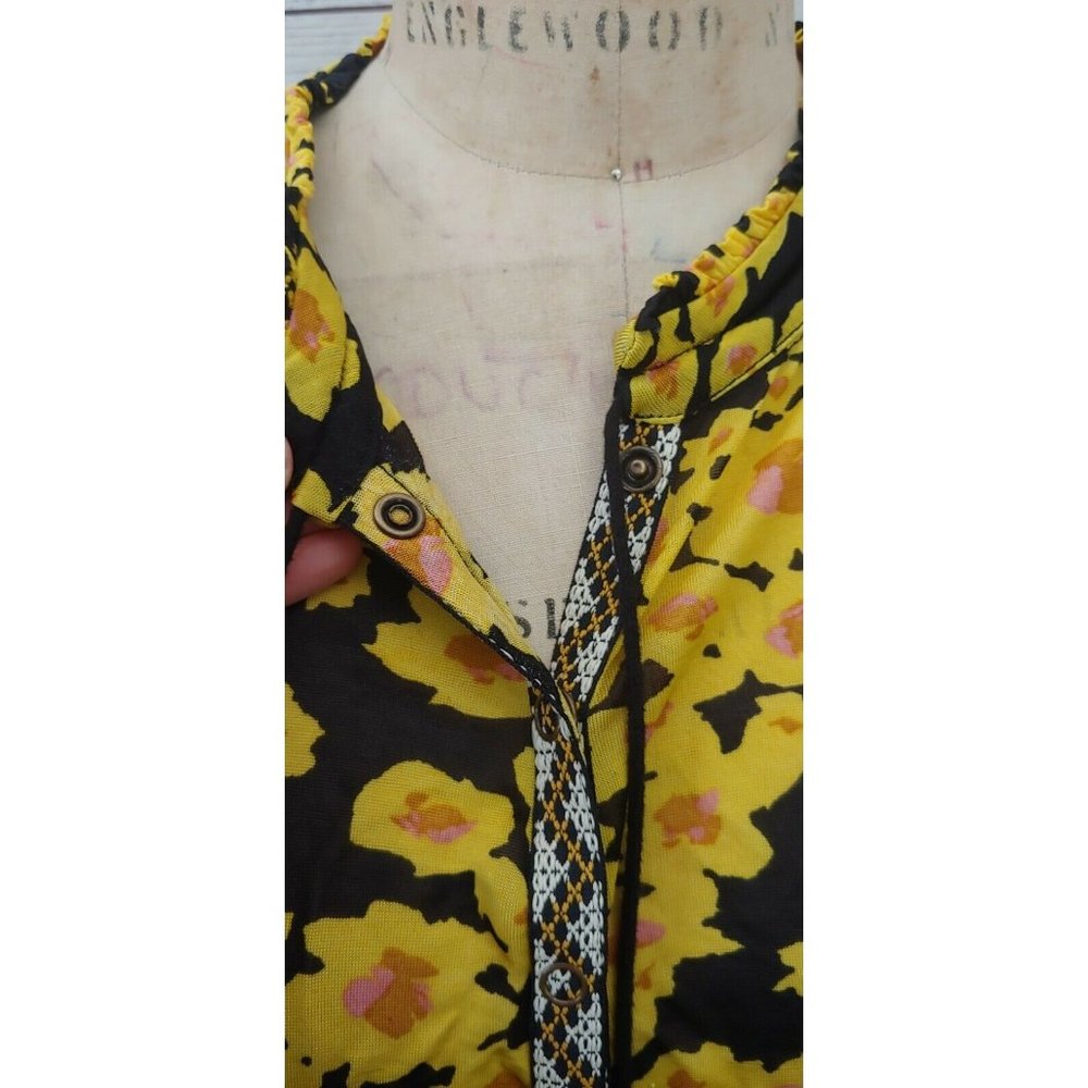 ♥️SOLD♥️Free People Women Long Sleeve Floral Mini - Picture 6 of 12